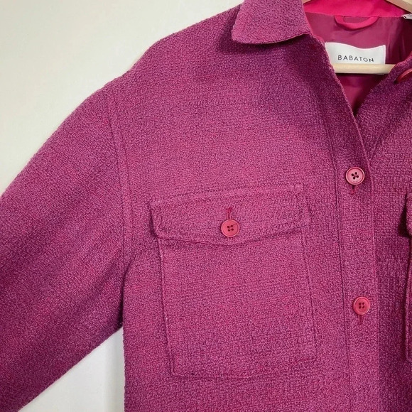 Aritzia Babaton Joan Oversized Linen Shirt Jacket In Elixir Purple - Picture 9 of 16